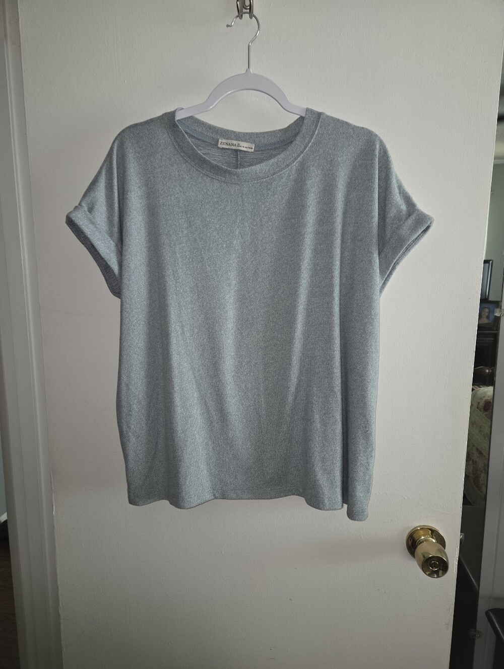 Zadig & Voltaire Light Gray Rolled Sleeve Short Sleeve Tee